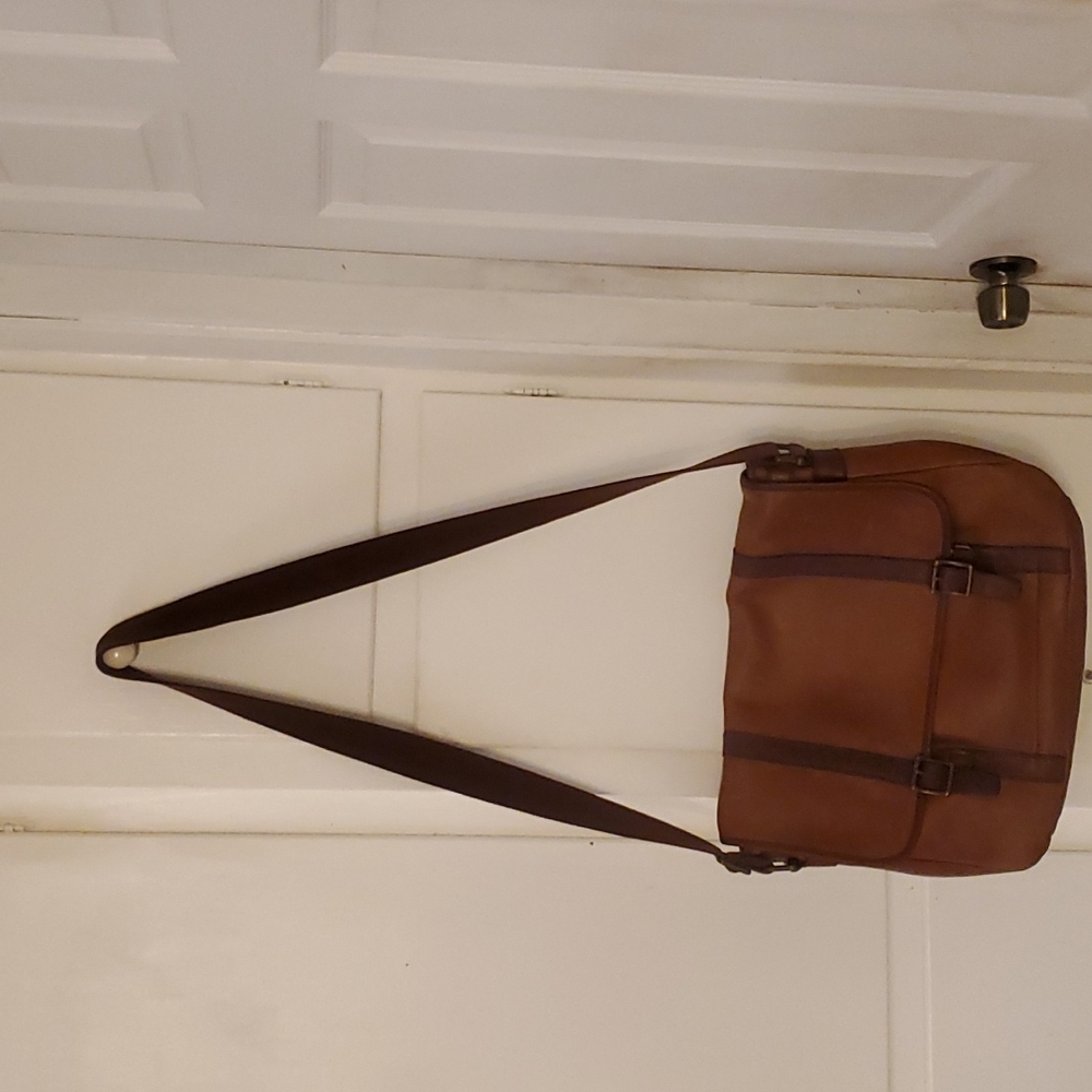 Fossil vintage leather messenger bag unisex